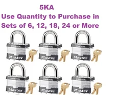 Master Lock 5KA Short, 5KALF Medium or 5KALJ Long, Code A272 Keyed Alike