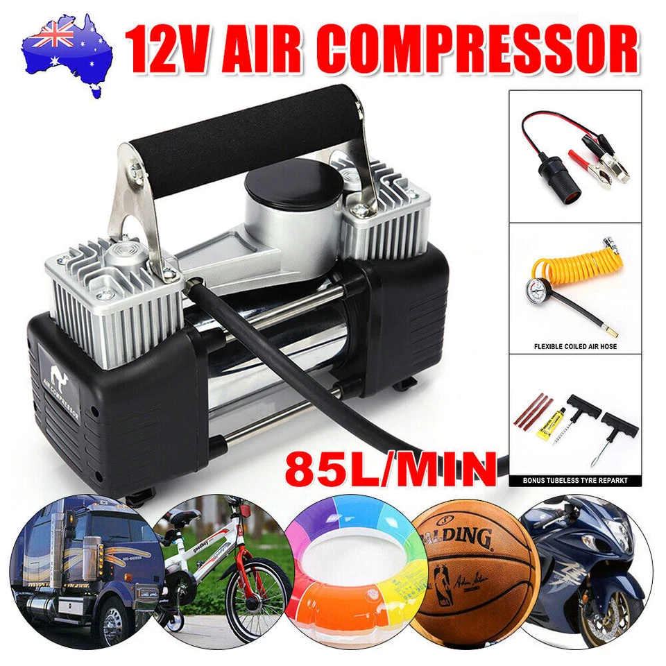 HEAVY DUTY 12V Portable Car Air Compressor Auto Tire Pump Tyre Inflator 150 PSI - image 2 of 4