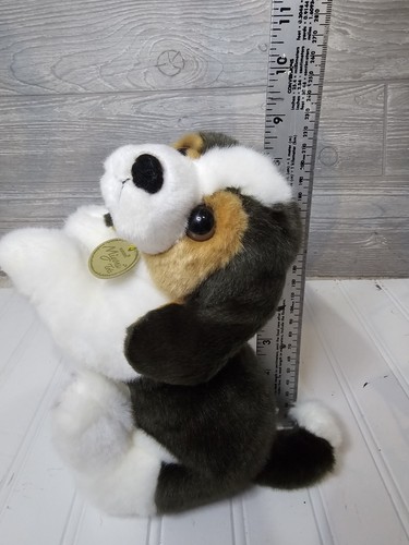 Peluche Beagle Miyoni Tots de Aurora suave blanco y marrón perro peluche cachorro 8" - Imagen 5 de 10