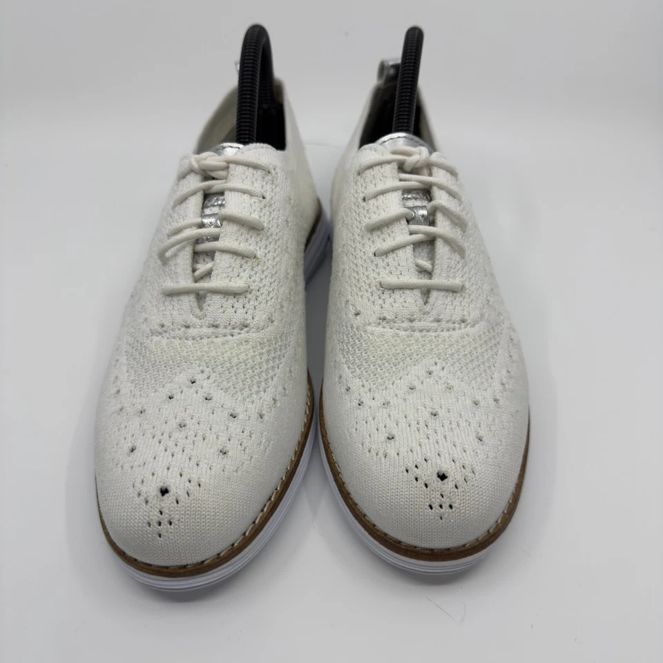 Cole Haan OriginalGrand Stitchlite Wingtip Oxford Womens 7.5 7 1/2 B White Brown - Image 3 of 4