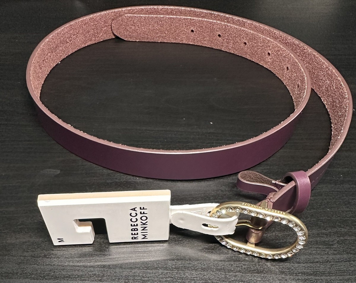Rebecca Minkoff Pavé Crystal Buckle Genuine Leather burgundy  display picture 3