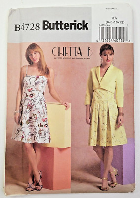Butterick Sewing Pattern 4728 Misses/Petite Bolero & Lined Dress 6-12 UNCUT