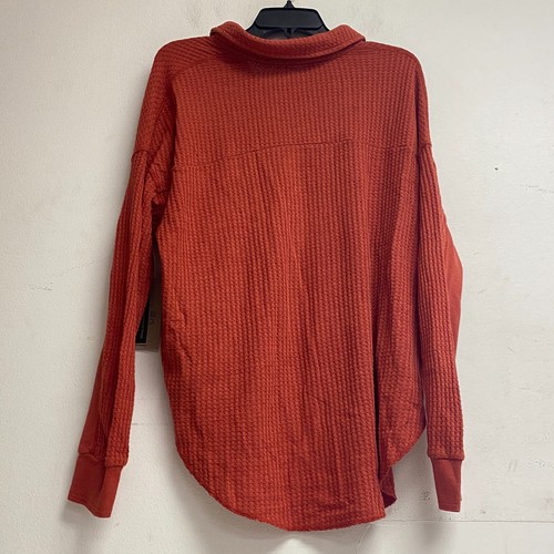 Frye And Co. Waffle Back Hang Long Sleeve Shirt Size Small Print Sueded Rosewood - Picture 2 of 18