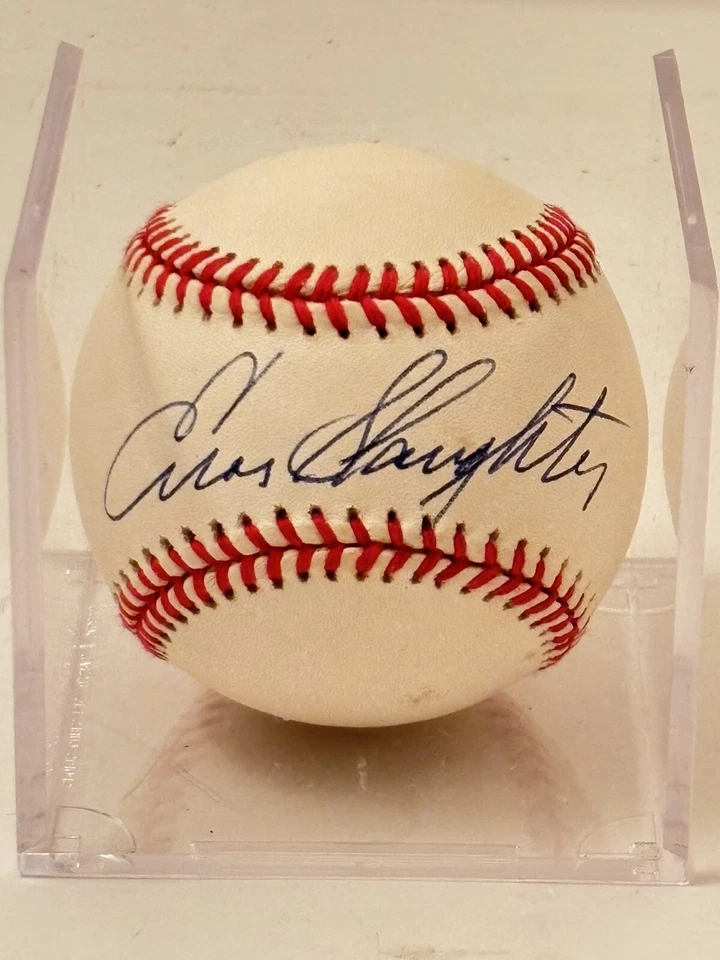Real Autograph Baseball Enos Slaughter St. Louis Cardinals HOF / Archives Card - Image 2 of 4