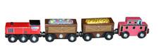 Melissa Doug Wooden Train Set 4 Cars Magic Mine Cars Engine Caboose
