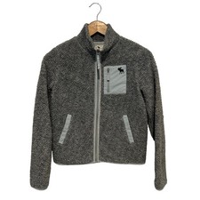 Abercrombie Kids Fleece Jacket Size 11/12 Gray Blue Pockets Outdoor