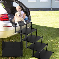 PetRuna Extra Wide 5-Step Dog Ramp for Large Dogs