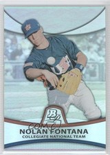 2010 Bowman Platinum Prospects Thick Stock Refractor 483/999 Nolan Fontana 0a1