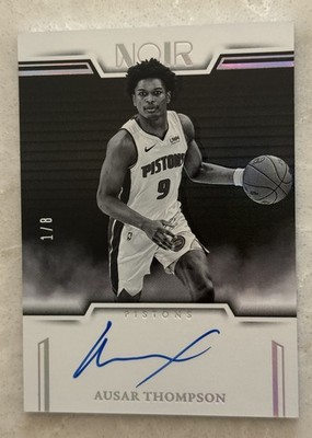 2024-25 Panini Noir - Auto Noir Black And White Ausar Thompson /8 On Card Auto