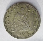 1861 Civil War Era Seated Liberty Silver Quarter Better Grade Old US Fine Coin