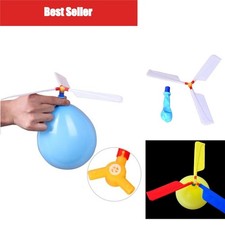 Balloon Helicopter UFO Flying Toy Rubber Whistle Sound Outdoor Kids Fun