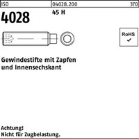200Er Pack(Stk) 004028120000100010 Gewindestift Iso 4028 Zapfen/Innensechskant