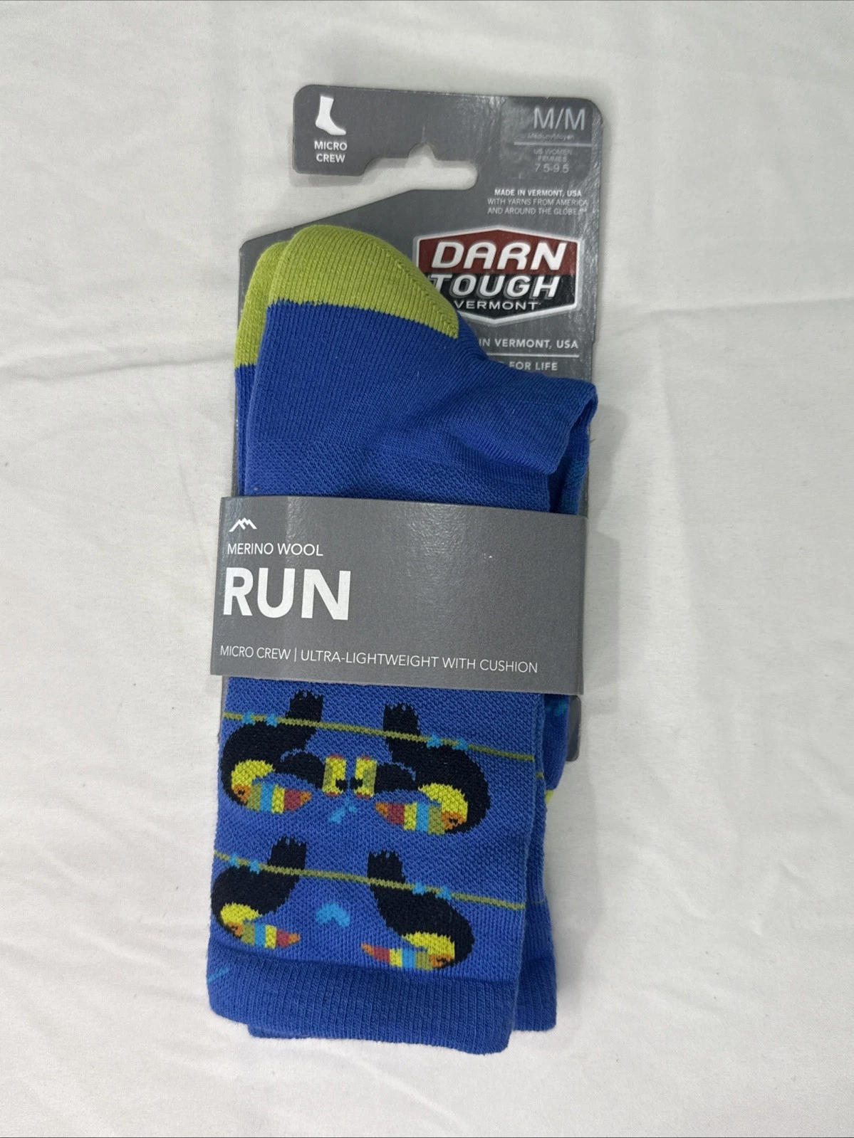Darn Tough Run Cushioned Micro Crew Socks US Women’s Medium - New with Tags