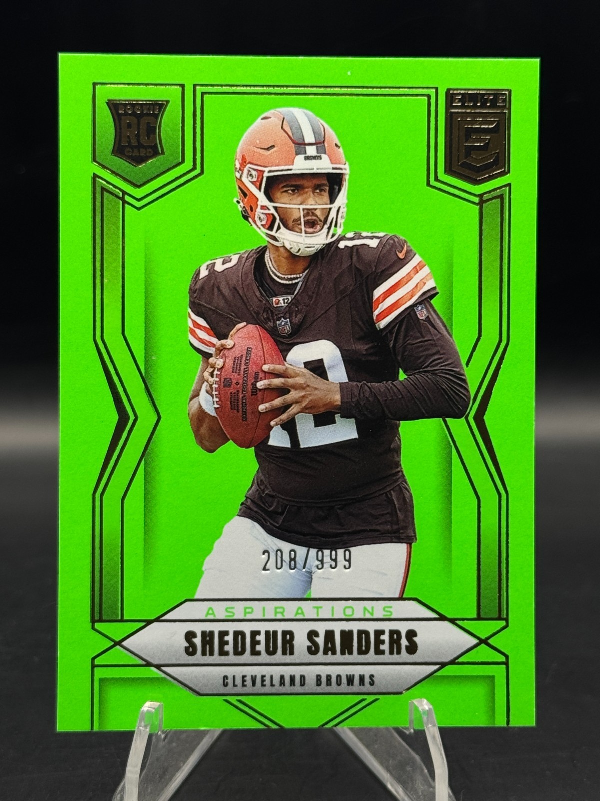 2025 Donruss Elite - Shedeur Sanders “ Lime Green Aspirations /999 Rookie Card”