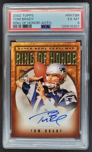 2002 Topps Tom Brady Ring of Honor Auto Super Bowl XXXVI PSA 6 Patriots RI