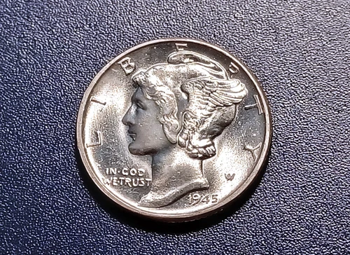 Gem BU 1945-P Mercury Dime