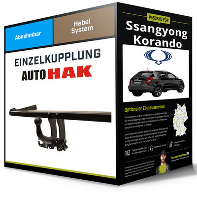 Abnehmbare Anhängerkupplung für SSANGYONG Korando 13-19 Typ CK Auto Hak NEU
