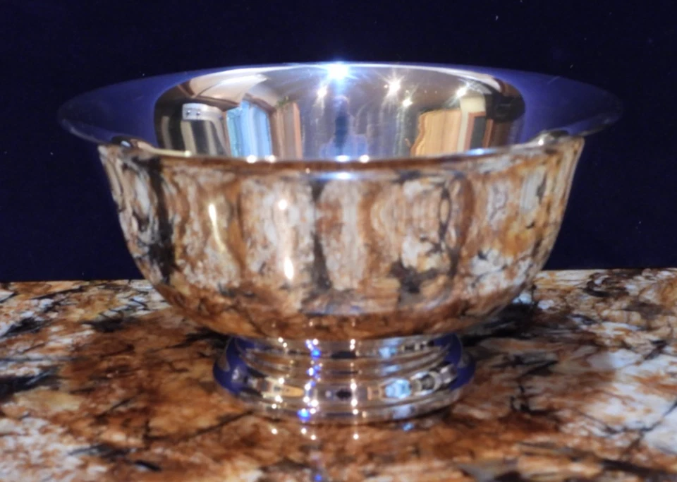 Cuenco de reproducción vintage Reed & Barton plata esterlina X1455 Paul Revere 6,5" Foto 3 de 4