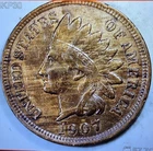 1907 Indian Head Cent XF - Woody / Wood Grain Alloy Mix - Free Shipping!