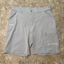 Huk Fishing Shorts Mens Medium Grey 11  Performance Outdoor Cargo Next Level