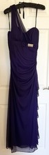 Barely Used Elegant Deep Purple One-Shoulder Evening Dress, Regular M/L
