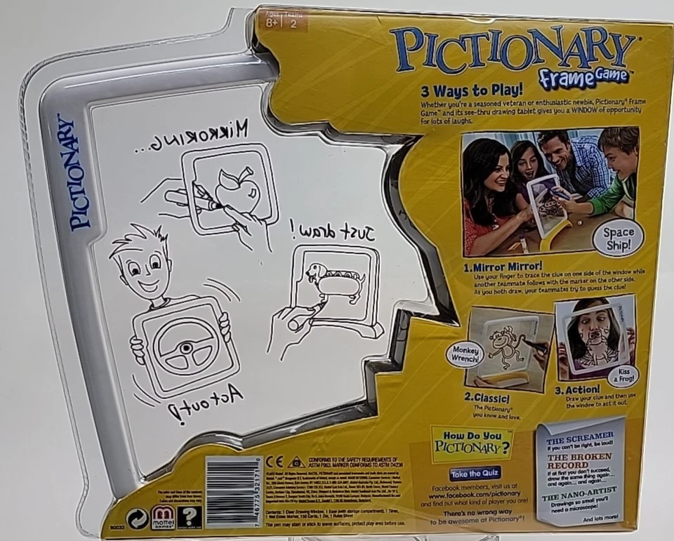 Mattel Pictionary Frame Game 750 Clues Travel / Family. New - Image 2 of 2