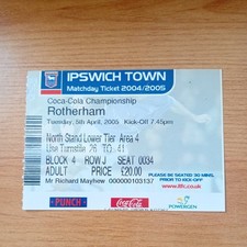 Ticket : 2004/2005 5/4/2005 Championship Ipswich Town v Rotherham United