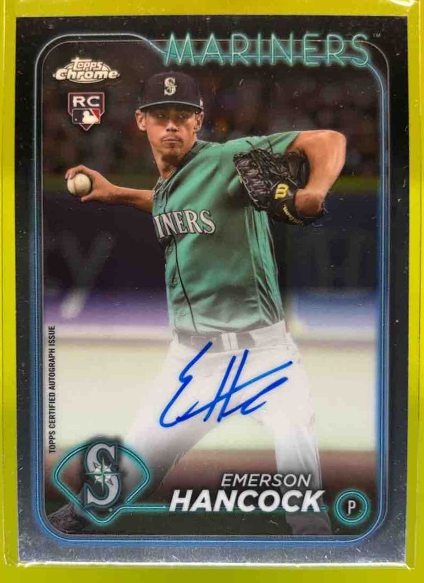 2024 Topps Chrome Emerson Hancock Rookie Auto Seattle Mariners #RA-EH RC