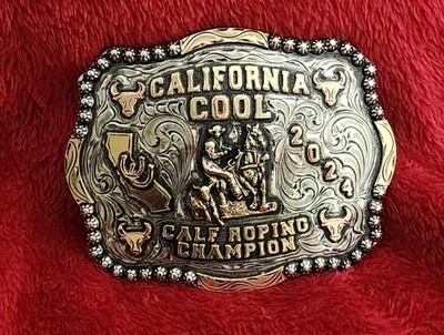 Calf Roping Champion Professional Rodeo Trophy Buckle☆California☆2024 ...
