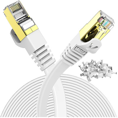 Veetop Cat7 Lan Kabel 20m Flach 10Gbps RJ45 Vergold