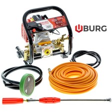 GRUPPO IRRO MOTOPOMPA IRRORAZIONE BURG MOTORE 2 TEMPI 25 BAR LANCIA E TUBO 15 MT