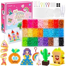 Caydo 4800PCS 24 Colors Fuse Beads Kit, 5mm Ironing 5MM Beads, 24