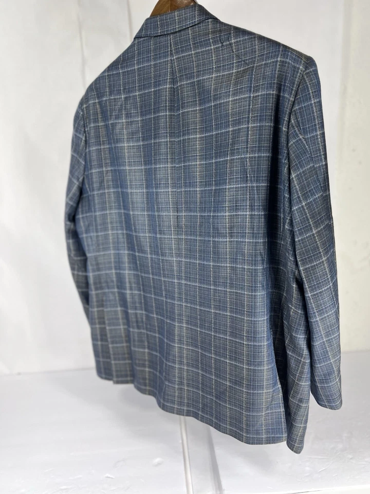 50R Jason Barbaro Hombres Abrigo Deportivo de Lana de Seda Blazer Chaqueta a Cuadros Excelente Foto 4 de 4