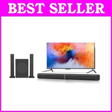 Sleek Soundbar with Dedicated Subwoofer, 10 EQ Modes, Remote