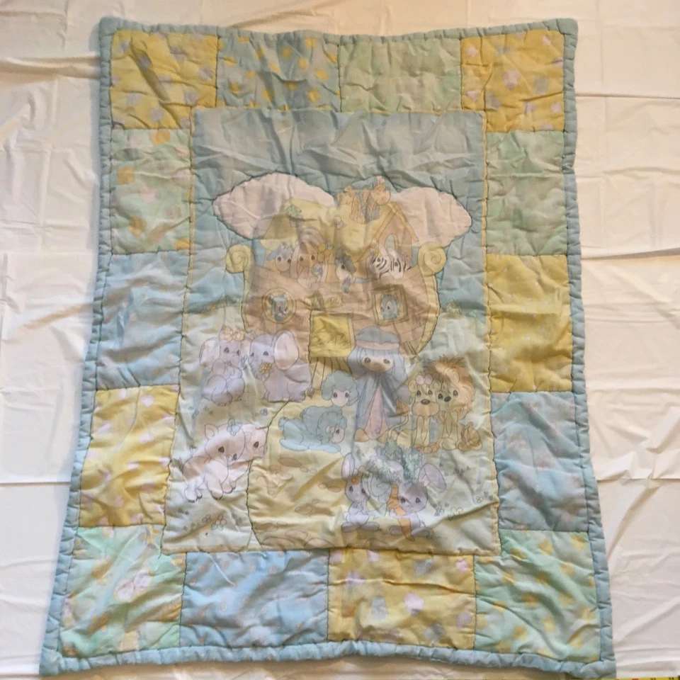 Manta edredón vintage Precious Moments religioso bebé Arca de Noé’s Foto 3 de 4