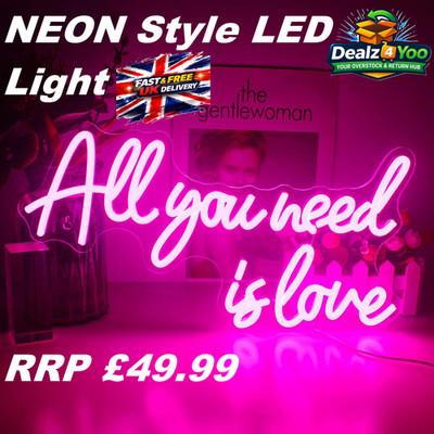 All You Need Is Love - Neon Style LED Schild Leuchte Wanddeko - UVP 49,99£