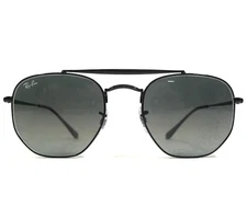 Ray-Ban Sunglasses RB3648 THE MARSHAL 002/71 Polished Black Hexagon Gray Lenses