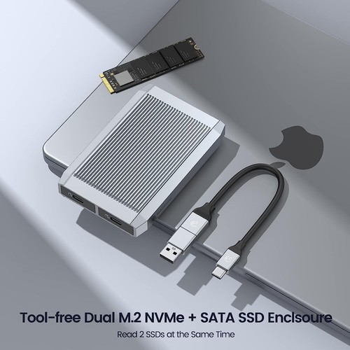 Yottamaster Dual-Bay M.2 NGFF/NVMe SATA SSD Hard Drive Enclosure USB3.2 10Gbps - Bild 9 von 15