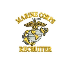 MARINE CORPS RECRUITER EMBROIDERED Polo Shirt OOHRAH EGA USMC Marines EMBROIDERY