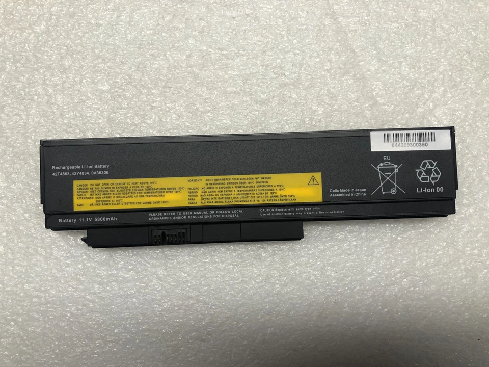 Lenovo ThinkPad X220, X230 Batería de Repuesto 6 Celdas, 11.1V / 5800mAh / 65Wh Foto 2 de 4