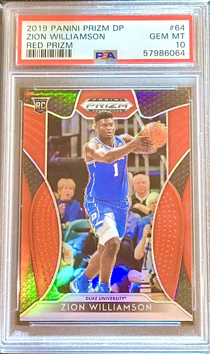 2019-20 Panini Zion Williamson Silver Red Prizm Rookie Card