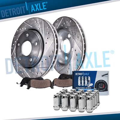 325mm Front Drilled Rotors Brake Pads 20pc Wheel Lugnuts for Taurus Flex MKS MKT