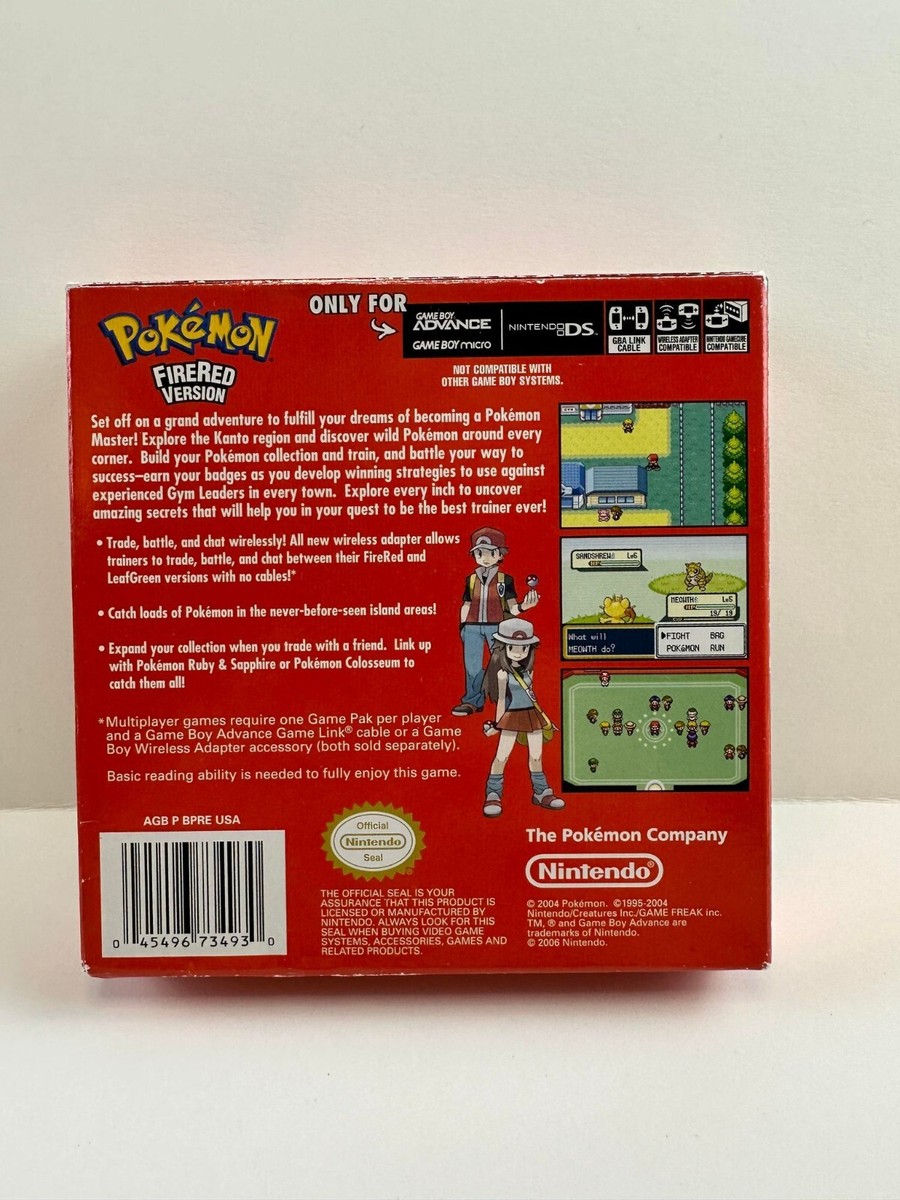 Nintendo Game Boy Advance Pokémon Fire Red Players Choice 