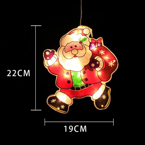 Fenster Weihnachten Hänge LED Licht Weihnachten Ornament Saugnapf Akku Wohnkultur - Bild 14 von 15