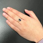 Vintage PSCO 10K Solid Yellow Gold Marquise Iolite and Diamond Ring 2.15g Size 7