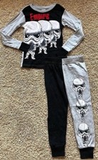 NWT Boy's Black Long Sleeve Star Wars 2pc Pant Sleep Set Size 4