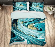 Image of 3D Abstract Blue KER1083 Bed Pillowcases Quilt Duvet Cover Double Luna