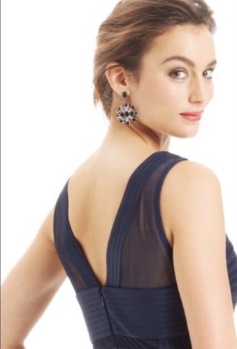 JS Collections Mermaid A-Line Blue Gown - Picture 4 of 7