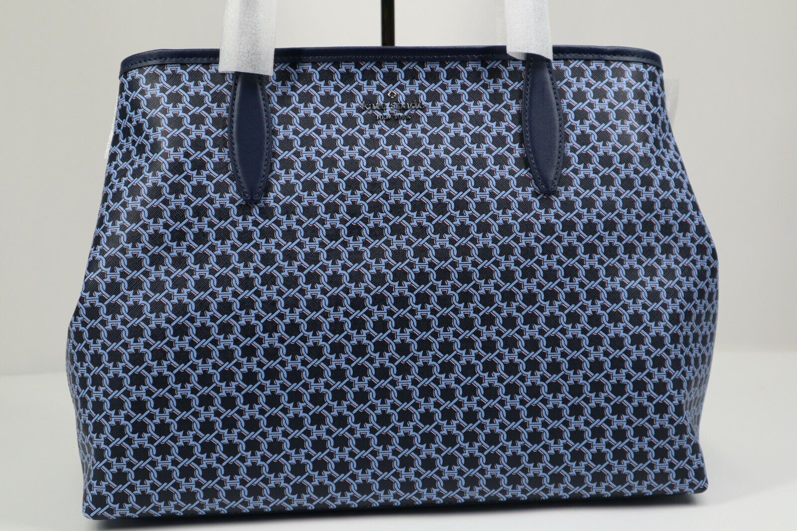 NWT Kate Spade Blue Black Adley Large Tote Handbag Purse Tag | eBay