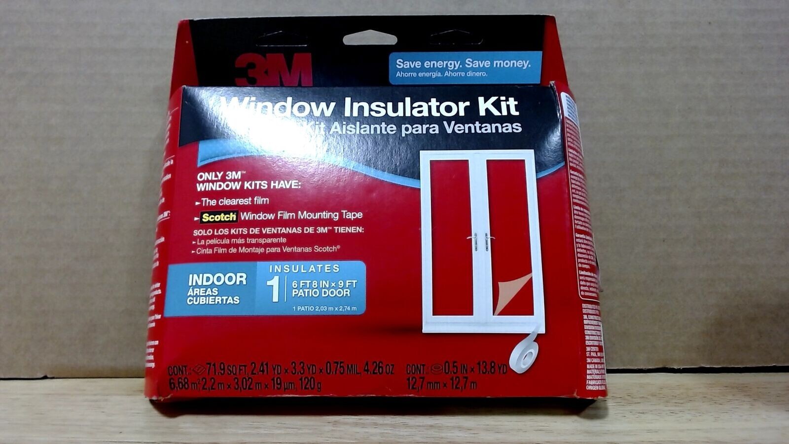 3M Indoor Patio Door Insulator Kit, Heat or Cold Insulation for Large